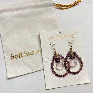 Soft Surroundings Open Teardrop w Pink Stone Drop